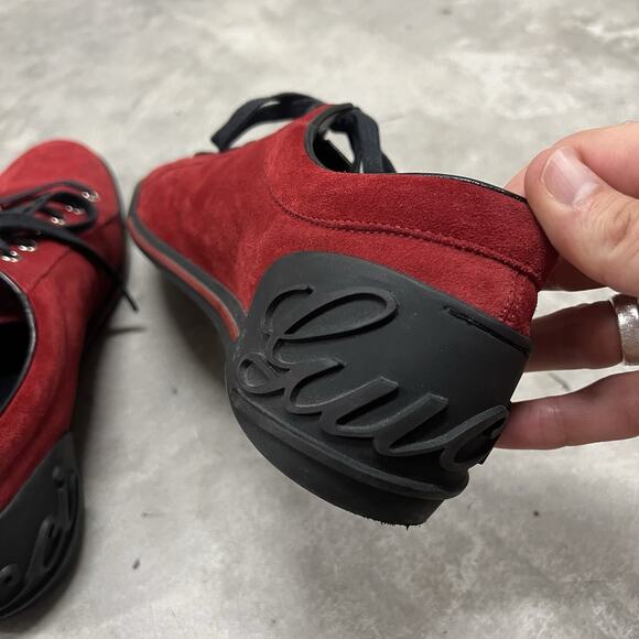 Gucci Suede DK Royal Men's Sneakers Size 8 Red Gucci Script EU 41 - Picture 4 of 10